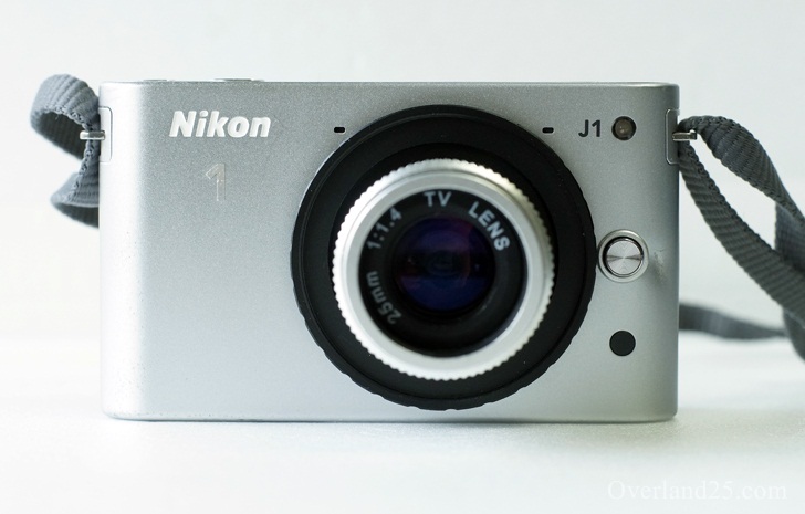 中国製 CCTV LENS 25mm F1.4 + Nikon1 – Cマウントでもケラレない 